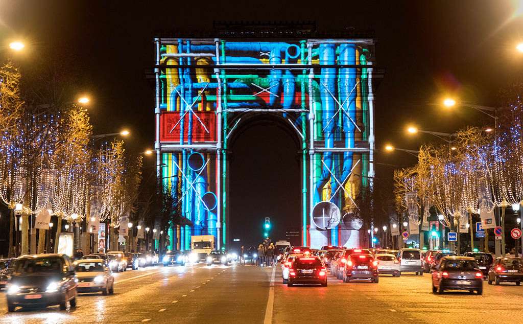mapping Beaubourg - Paris Arc de triomphe